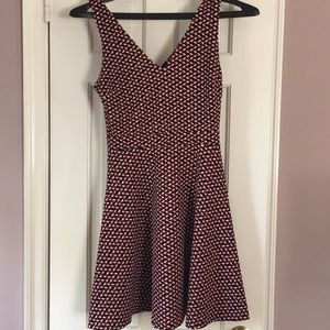 Red/white/black geometric print Aqua dress
